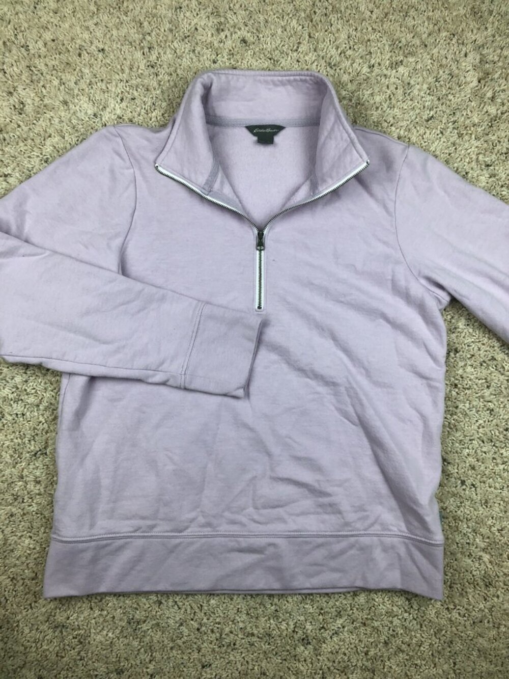 Eddie Bauer 1/4 Zip Fleece Pullover Womens Size Small Light Purple Sweater
